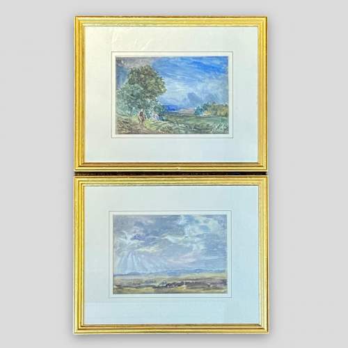 Pair of Late 19th Century Thomas Hudson Watercolour Landscapes image-1
