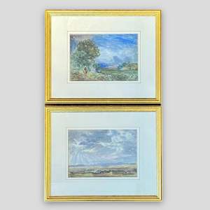 Pair of Late 19th Century Thomas Hudson Watercolour Landscapes
