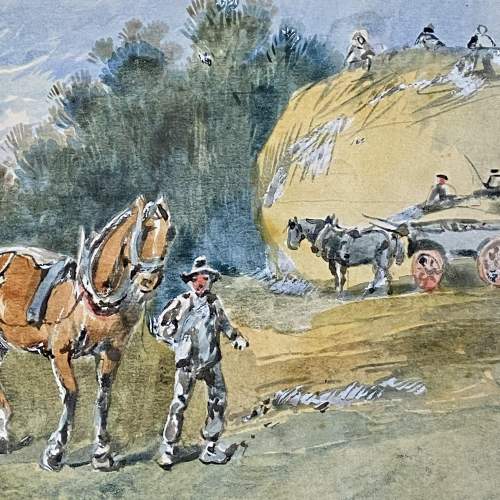 19th Century Harden Sidney Melville Watercolour Harvest Scene image-3