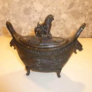 Oriental Bronze Censor with Dog of Foo Finial