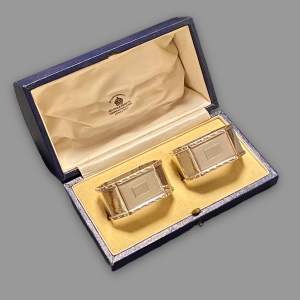 Boxed Set Mappin and Webb Silver Napkin Rings