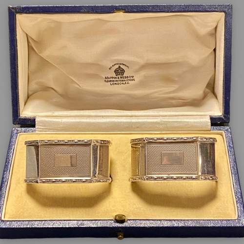 Boxed Set Mappin and Webb Silver Napkin Rings image-2