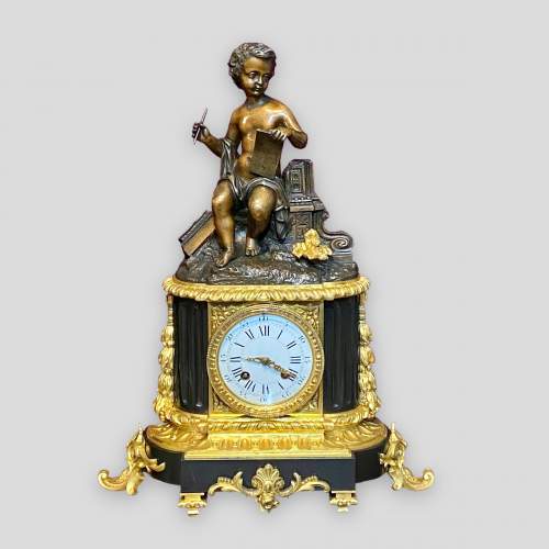Mid 19th Century French Bronze Table Clock image-1