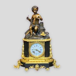 Mid 19th Century French Bronze Table Clock