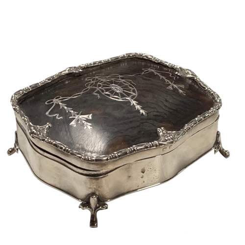 Pique and Silver Jewellery Box image-1