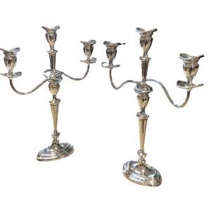 Pair of Mappin & Webb Silver Candlesticks Candelabra
