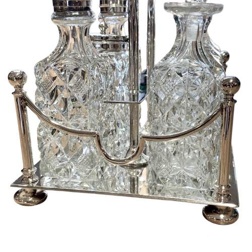 Victorian Cut Glass and Silver Plated Cruet Set image-3
