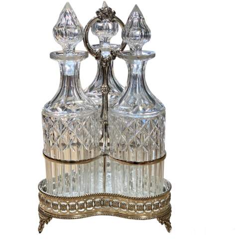 Late 19th Century Cut Glass Decanters on Stand image-1
