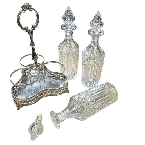 Late 19th Century Cut Glass Decanters on Stand image-2