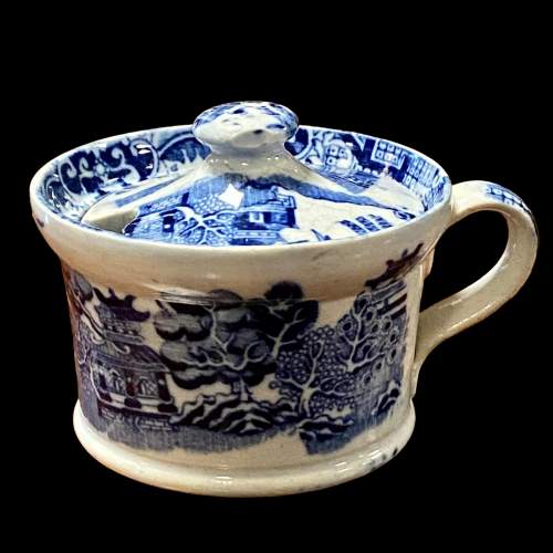 Early 19th Century Blue and White Mustard Pot image-1