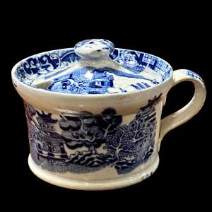 Early 19th Century Blue and White Mustard Pot