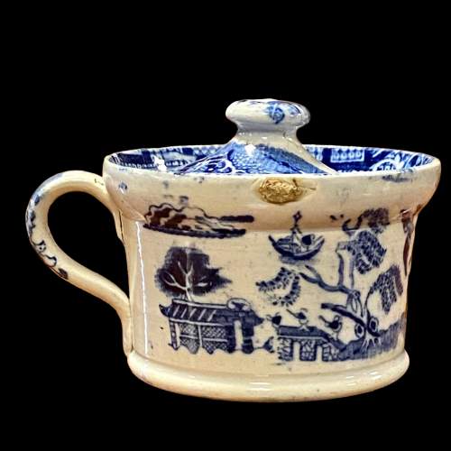 Early 19th Century Blue and White Mustard Pot image-3