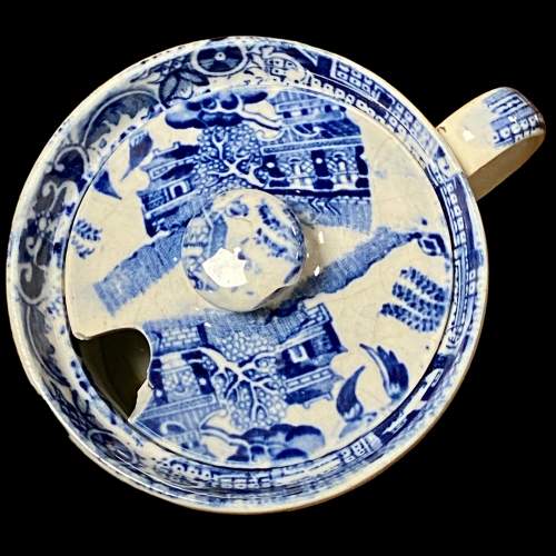 Early 19th Century Blue and White Mustard Pot image-2