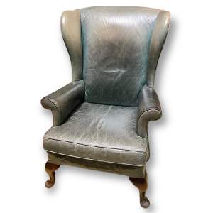 Vintage Leather Wingback Chair