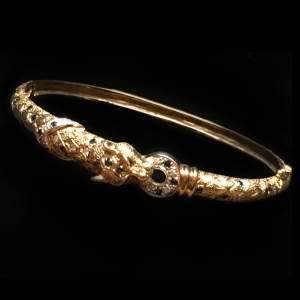 Vintage 9ct Gold Diamond and Sapphire Panther Bracelet