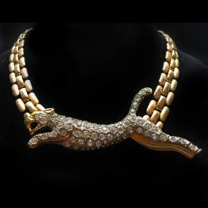 Vintage Rare Panther Costume Necklace