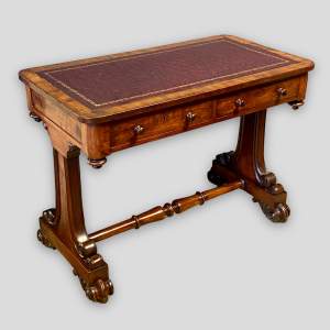 Victorian Mahogany Lyre Ended Writing Table