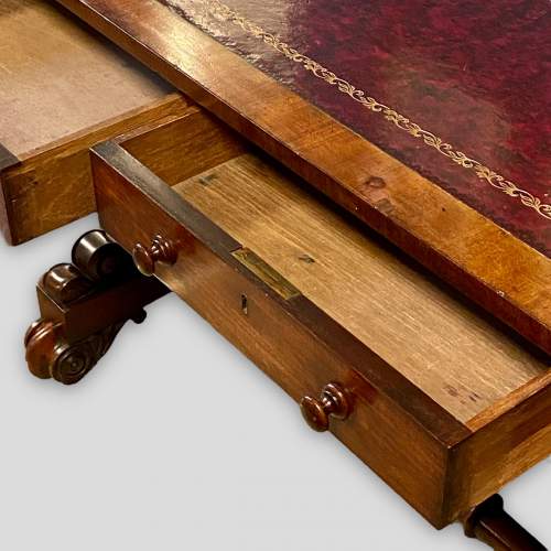 Victorian Mahogany Lyre Ended Writing Table image-4