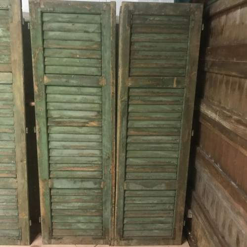 Two Pairs of Antique Shutters in the Original Paint image-3