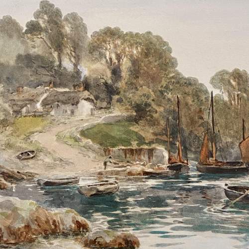 Signed Watercolour Rowing Home by Earnest William Haslehust image-2