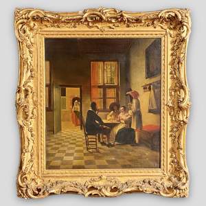 19th Century Dutch Painting of an Interior Scene