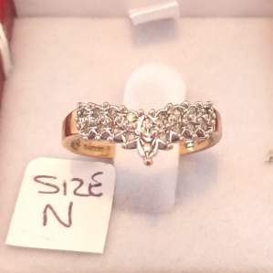 9ct Gold Diamond Wishbone Ring