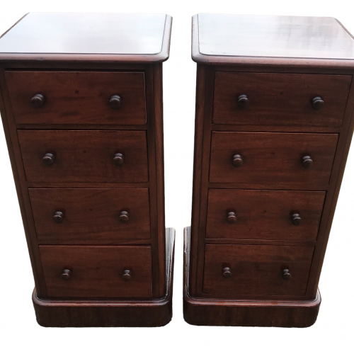 Pair of Antique Victorian Mahogany Bedside Chests image-1