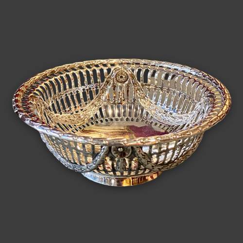 18th Century Fretwork Silver Bowl image-1