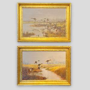 Pair of Framed Oil on Canvas by Wilfred Bailey