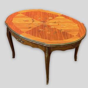 French Kingwood Marquetry Coffee Table