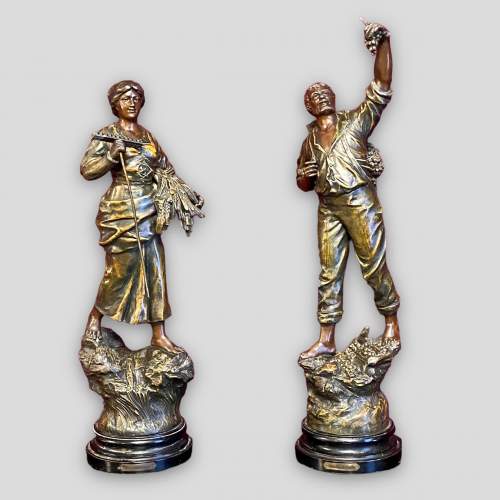 Pair of Spelter and Bronze Figures image-1