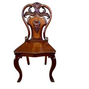 Early Victorian Mahogany Hall Chair