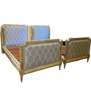 Pair of Good Quality French Upholstered Single Beds
