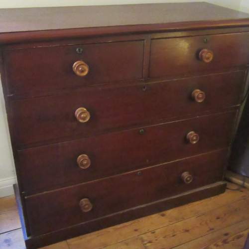 Antique Victorian Pine Chest of Drawers in the Original Paint image-3