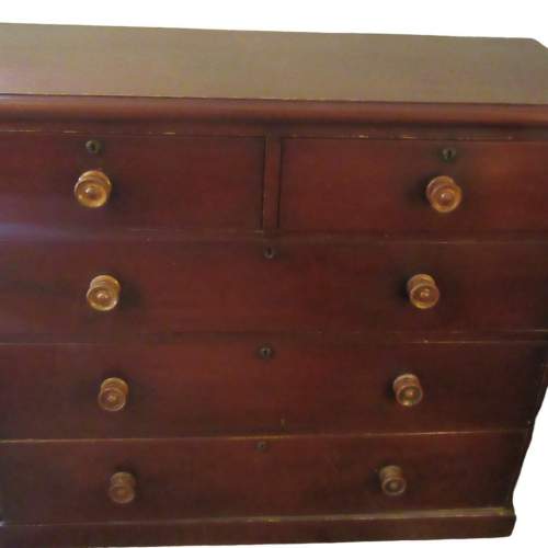 Antique Victorian Pine Chest of Drawers in the Original Paint image-4