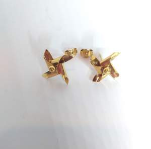 Rare 9ct Gold Spinning Pinwheel Earrings