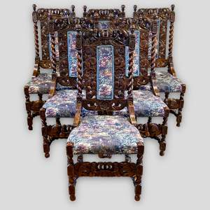 Set of Six Cromwellian Style Dining Chairs