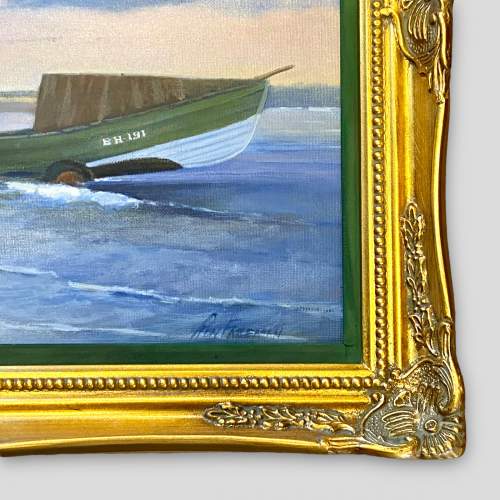 Ron Freeman Acrylic on Panel Painting of Newbiggin by the Sea image-4