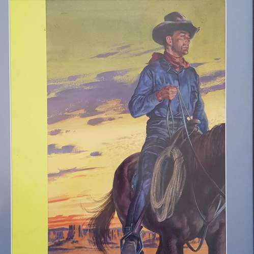 Original Gouache Illustration for a 1950s Pulp Fiction Western image-2