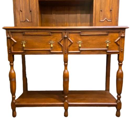 Jacobean Style Geometric Moulded Oak Dresser image-3