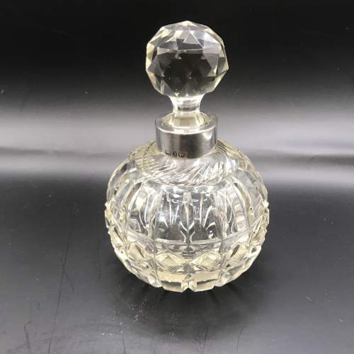 Victorian Cut Glass Scent Bottle  Silver Collar Thos. Hayes 1897 image-1