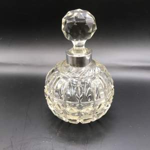 Victorian Cut Glass Scent Bottle  Silver Collar Thos. Hayes 1897