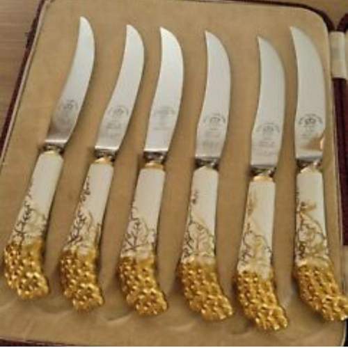 Stylish Royal Crown Derby Fruit Cutlery - Mid Century - Boxed image-2