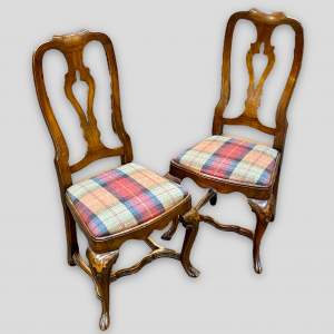 Pair of Early 18th Century Style Walnut Chairs
