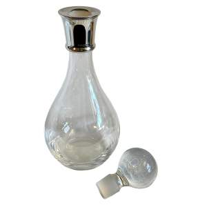 Carrs of Sheffield Silver Mounted Glass Decanter