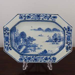 A Blue & White Chinese Porcelain Serving Dish 18th Century
