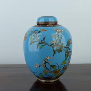 A Japanese Cloisonne Enamel Jar & Cover - 19th Century