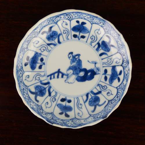 18th Century Chinese Blue & White Porcelain Saucer Dish image-2