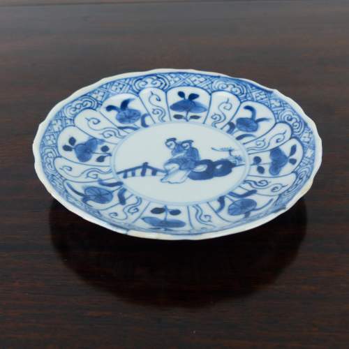18th Century Chinese Blue & White Porcelain Saucer Dish image-3