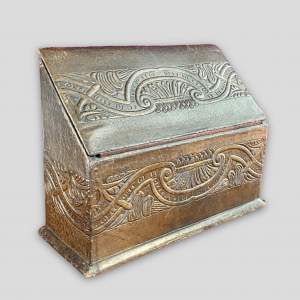 Early 20th Century Embossed Leather Stationery Box
